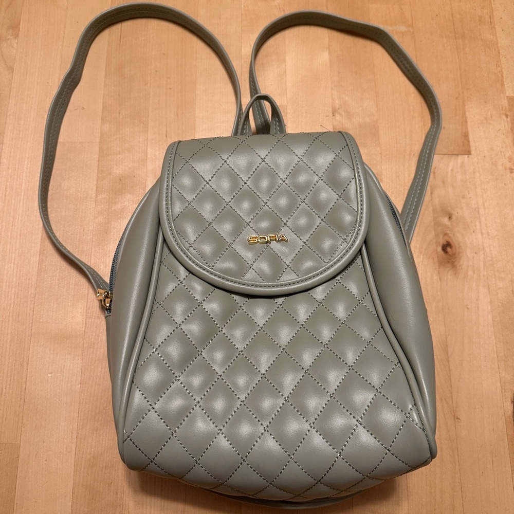 Green Quilted Women's Backpack